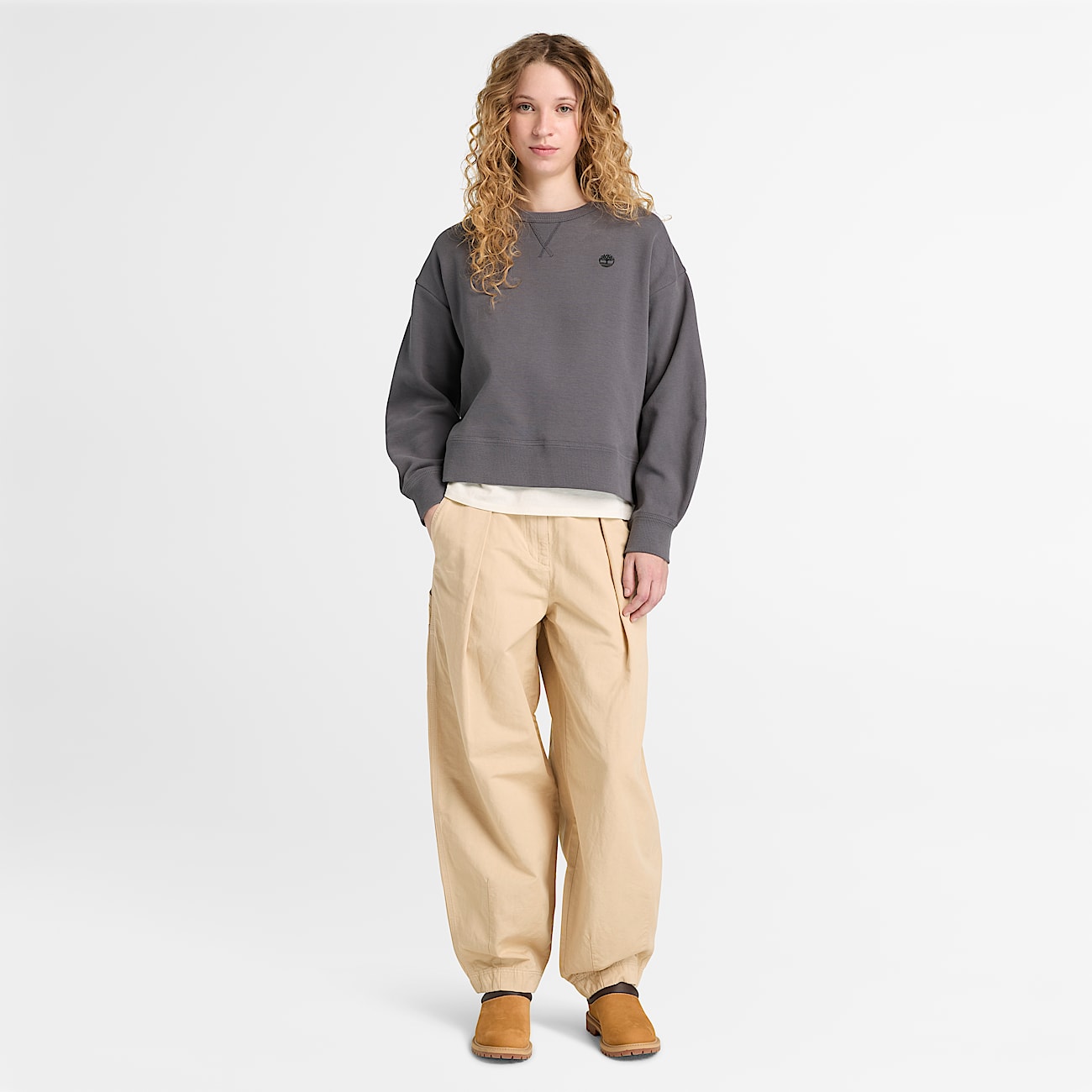 Utility Cotton Linen Trouser for Women in Beige TBL Beige ALT2