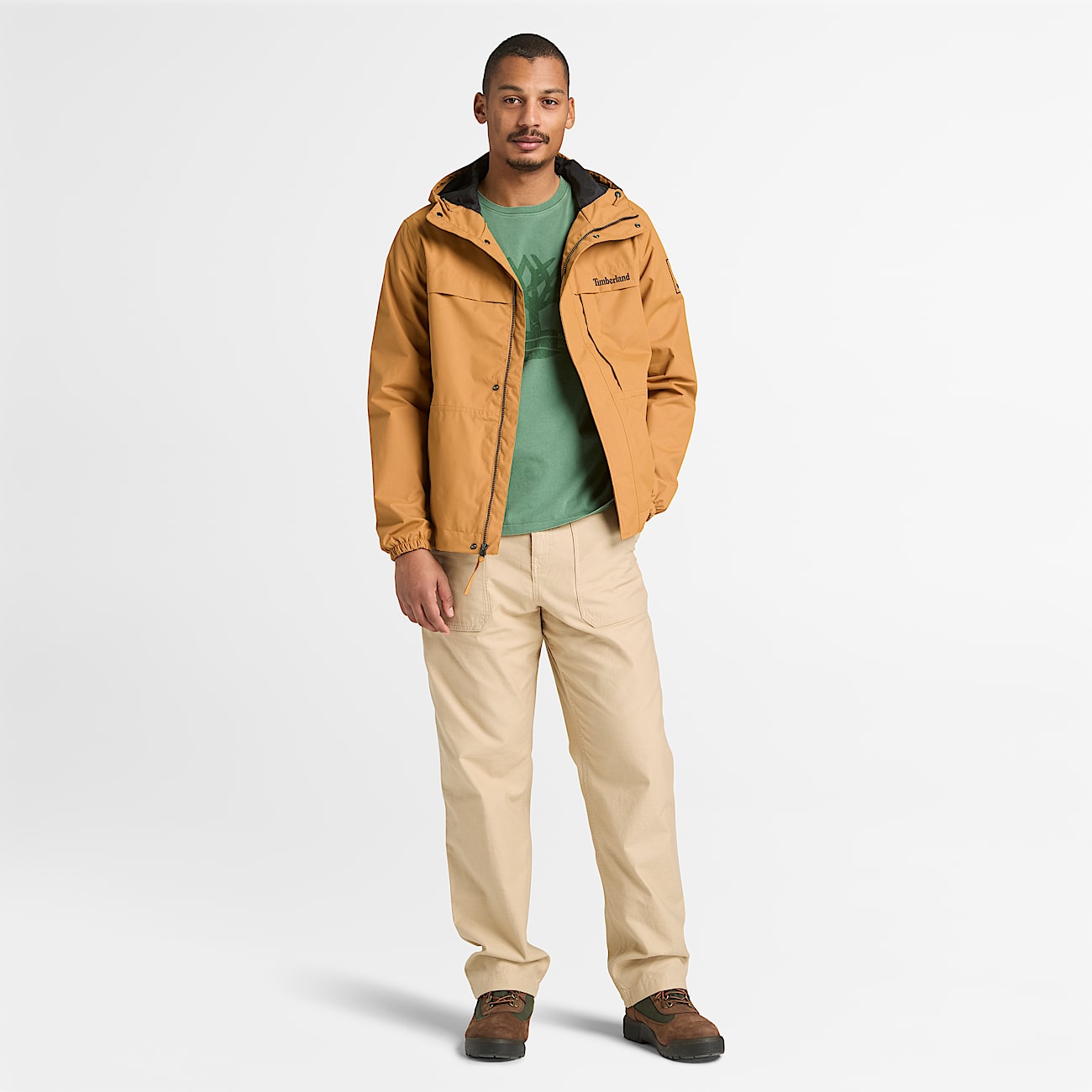 Stückgefärbtes T-Shirt mit Logo-Grafik für Herren in Dunkelgrün - 3