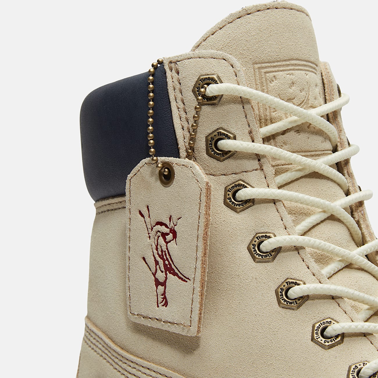 Timberland® Year of the Horse Premium 6-Inch Waterproof Boot for Men in Light Beige/Dark Blue - 7