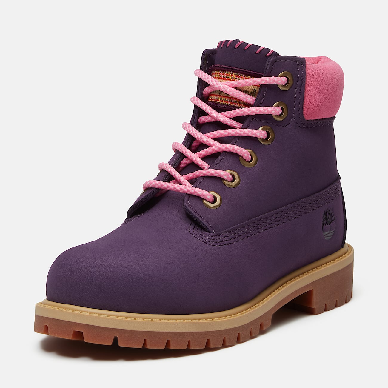 Bota Impermeável Timberland® Premium 6-Inch para Jovem em roxo-escuro/rosa-claro - 10