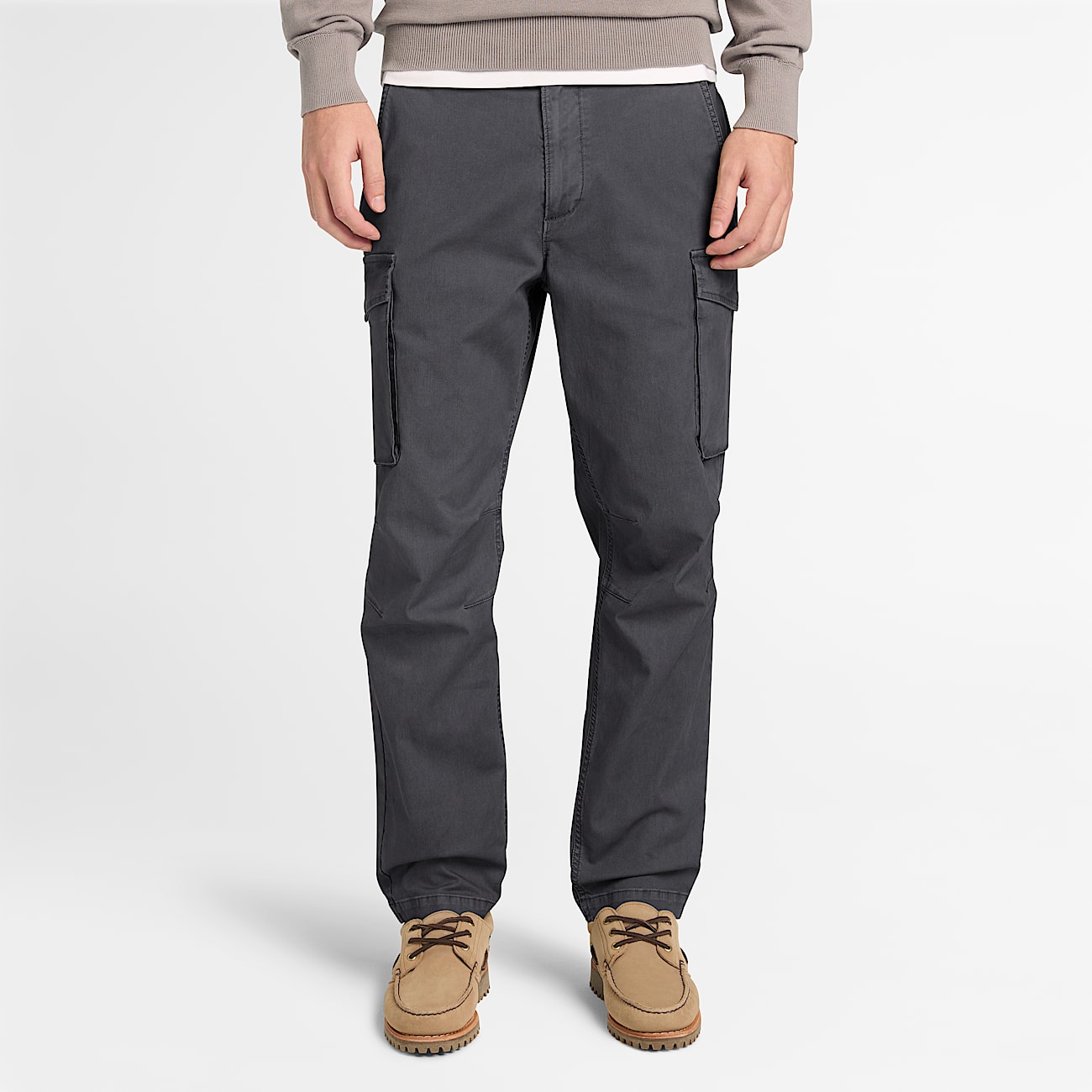 Stückgefärbte Bedford-Cargohose für Herren in Schwarz - 2