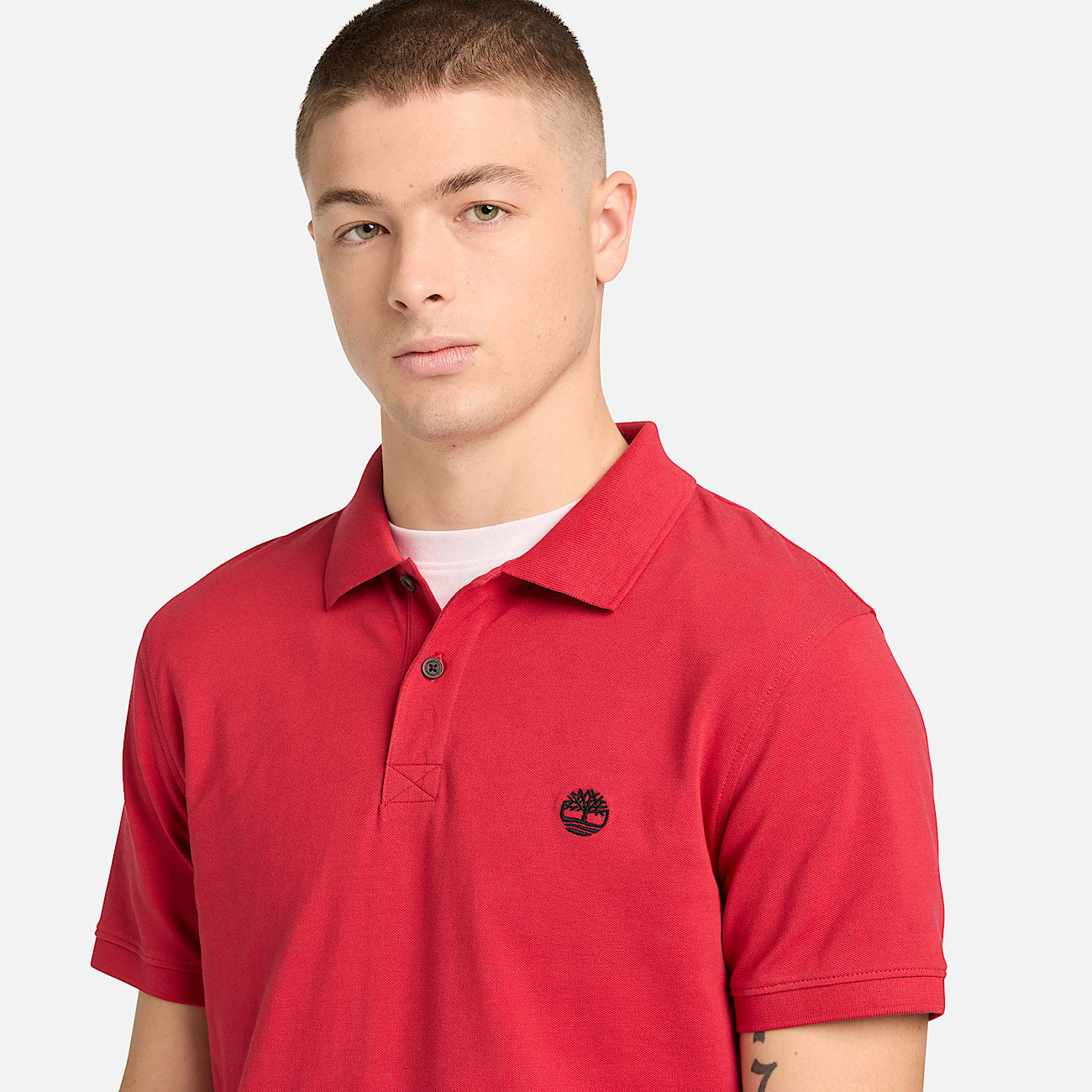 Polo de Manga Curta com Elasticidade Millers River para Homem em Vermelho - 4