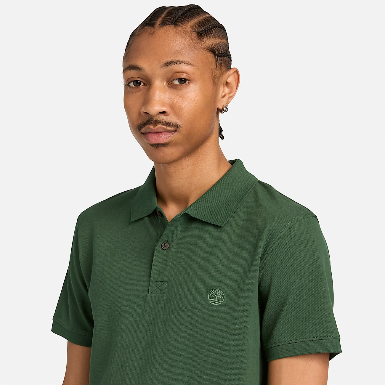 Polo de Manga Curta com Elasticidade Millers River para Homem em verde-escuro - 4