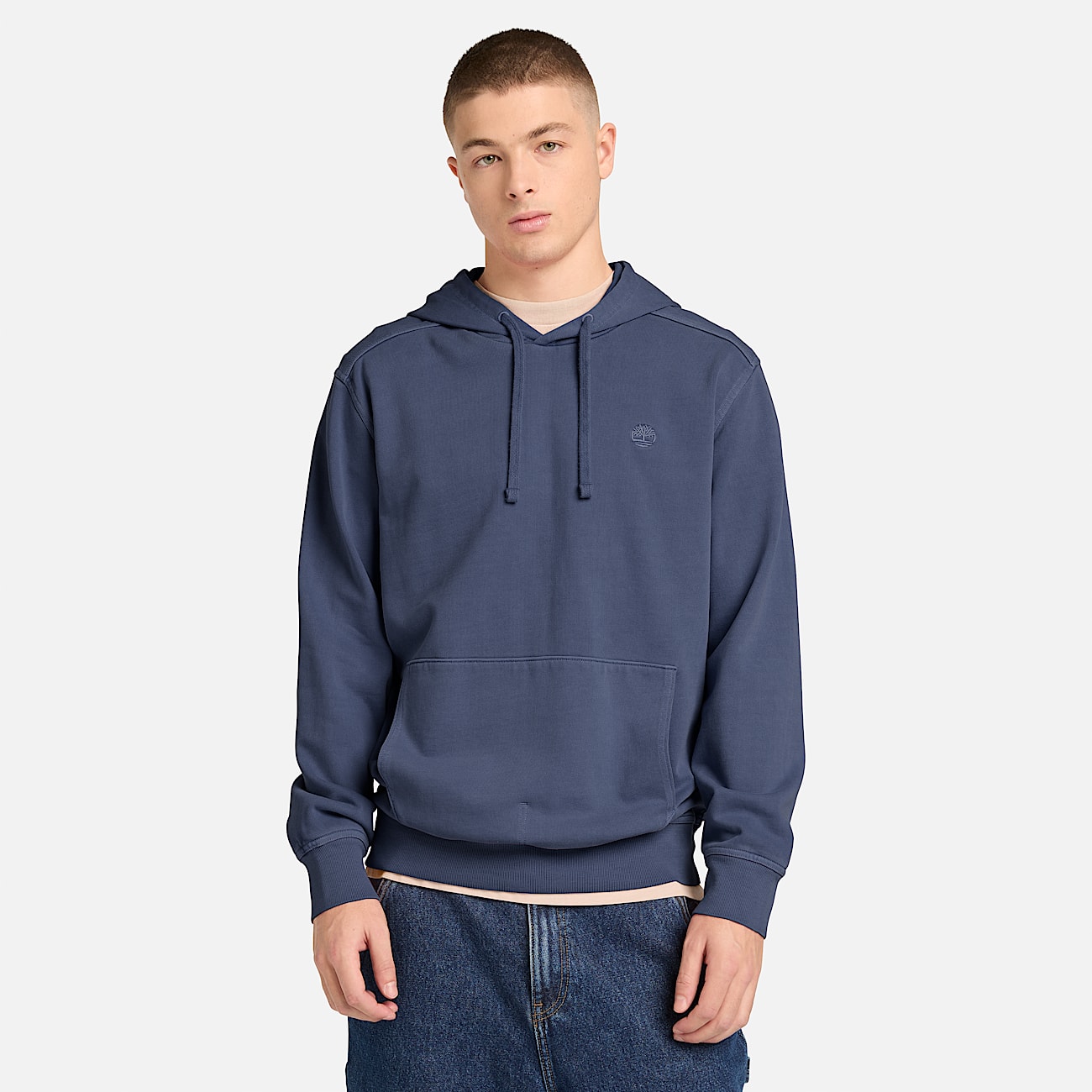 Merrymack River Garment Dyed Hoodie for Men in Dark Blue TBL Blue ALT1