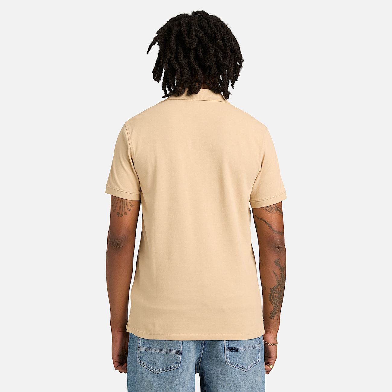 Polo de Manga Curta com Elasticidade Millers River para Homem em bege - 5