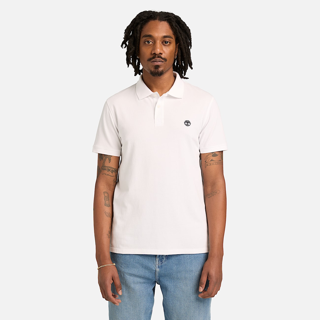 Polo de Manga Curta com Elasticidade Millers River para Homem em branco - 2