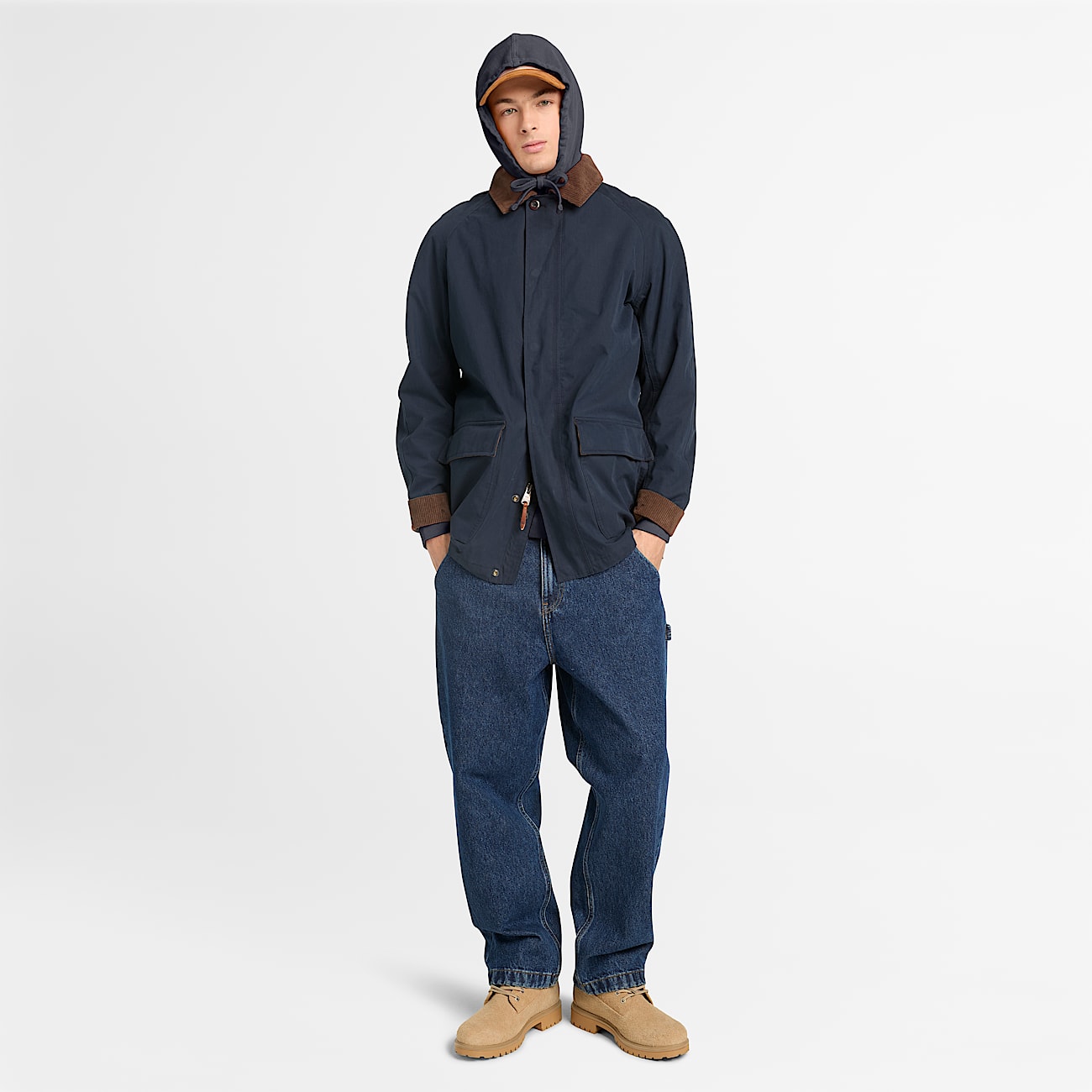 Merrymack River Garment Dyed Hoodie for Men in Black TBL Black ALT2