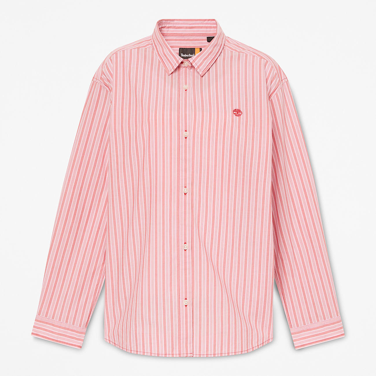 Camisa de Manga Comprida às Riscas para Mulher em Vermelho - 1