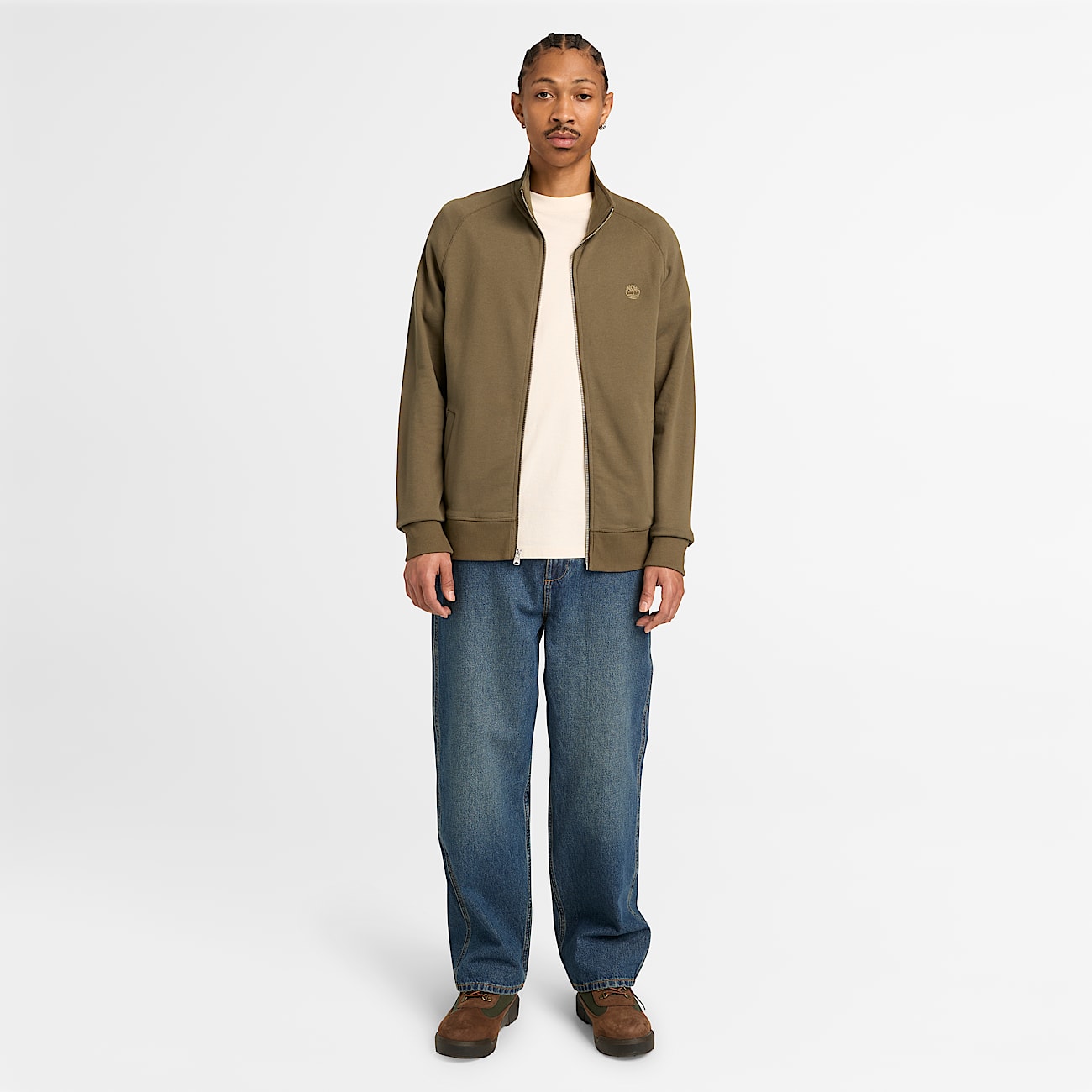 Exeter River Full Zip Sweatshirt for Men in GreenBrown TBL Green ALT2