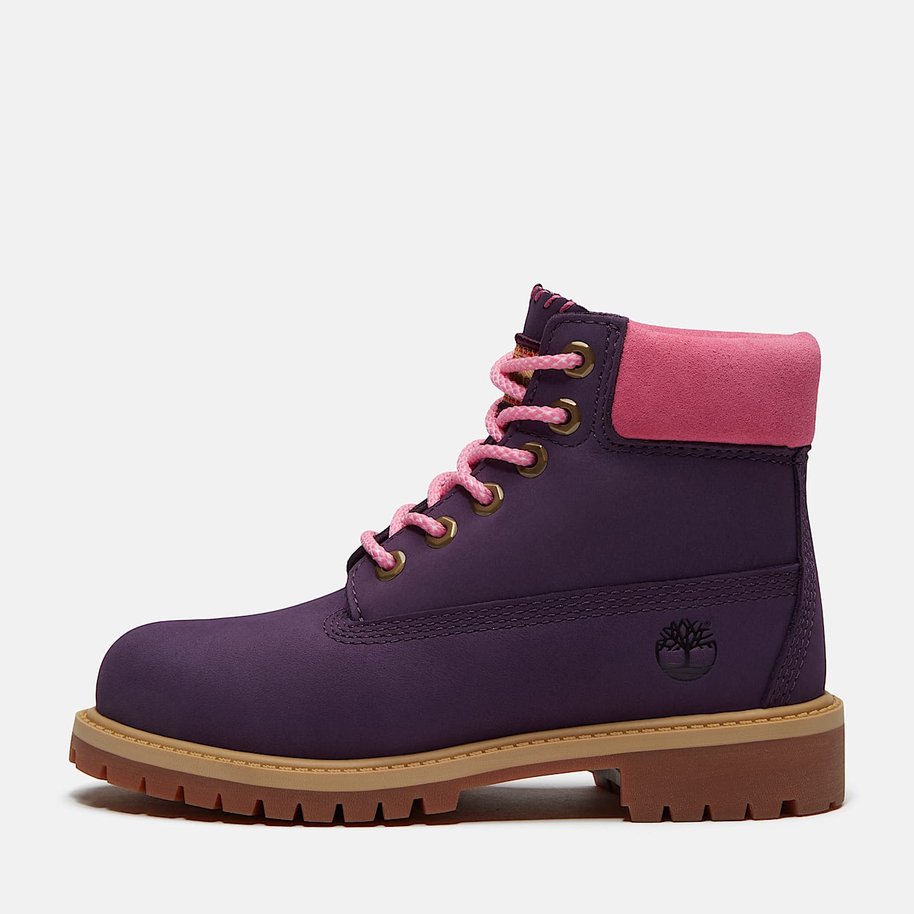 Timberland Premium 6Inch Waterproof Boot for Junior in Dark PurpleLight Pink TBL Purple ALT9