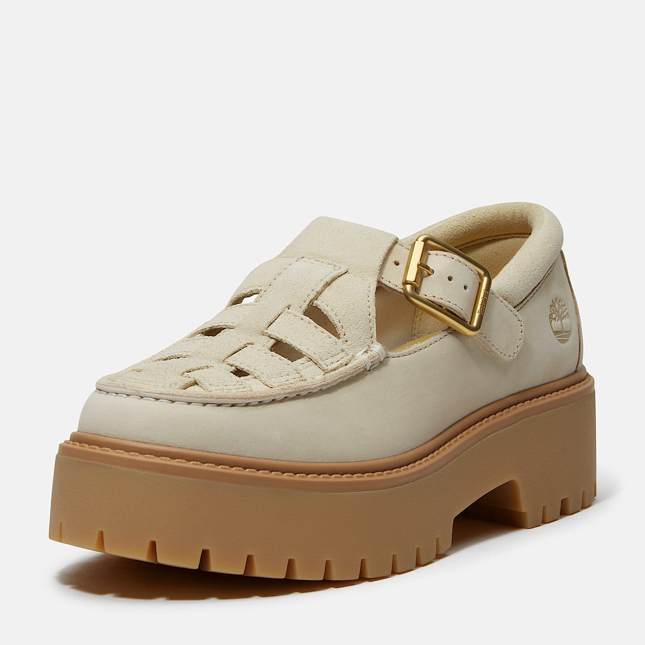 Sapato Plataforma com Fivela Stone Street para Mulher em begeclaro TBL bege ALT11