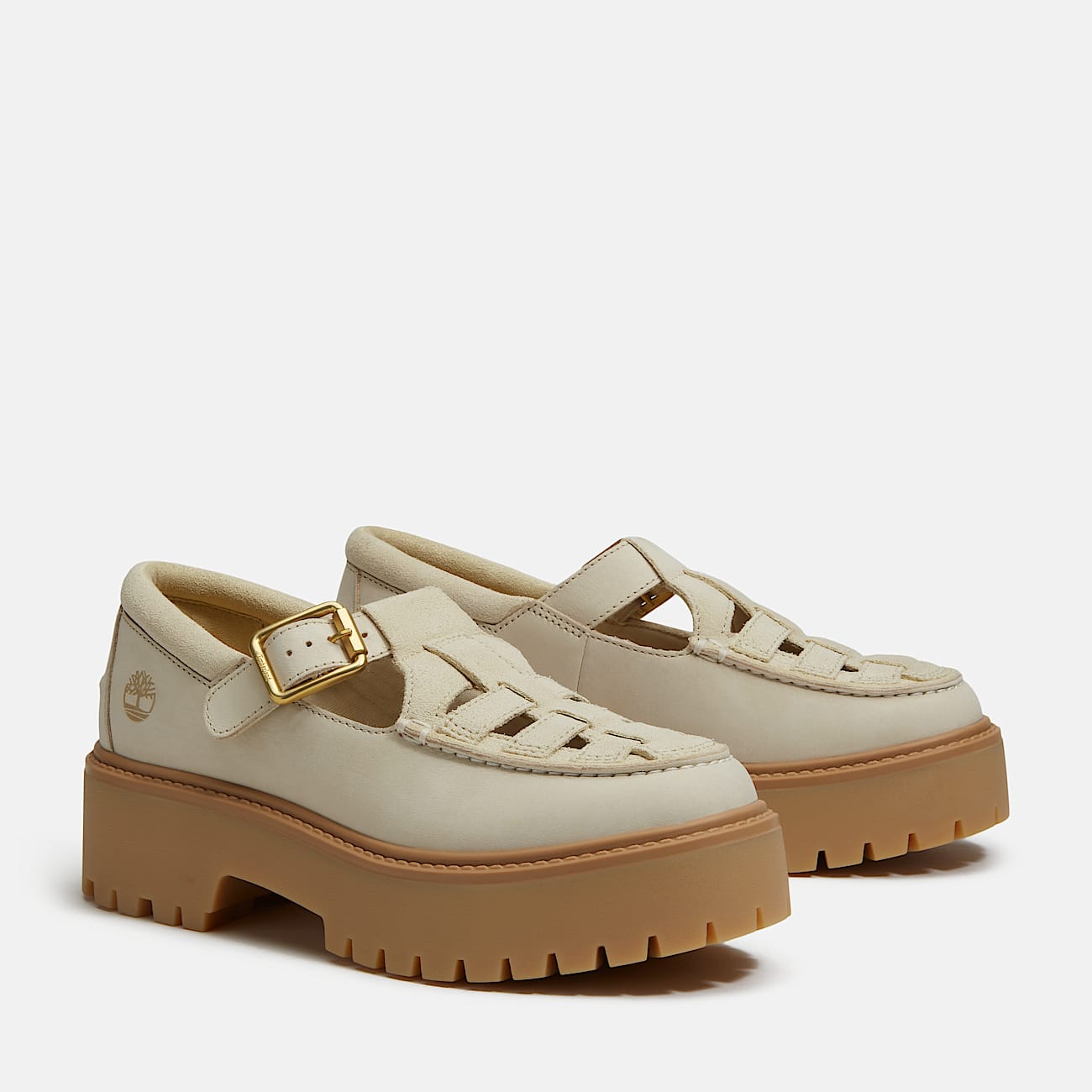 Sapato Plataforma com Fivela Stone Street para Mulher em begeclaro TBL bege ALT4