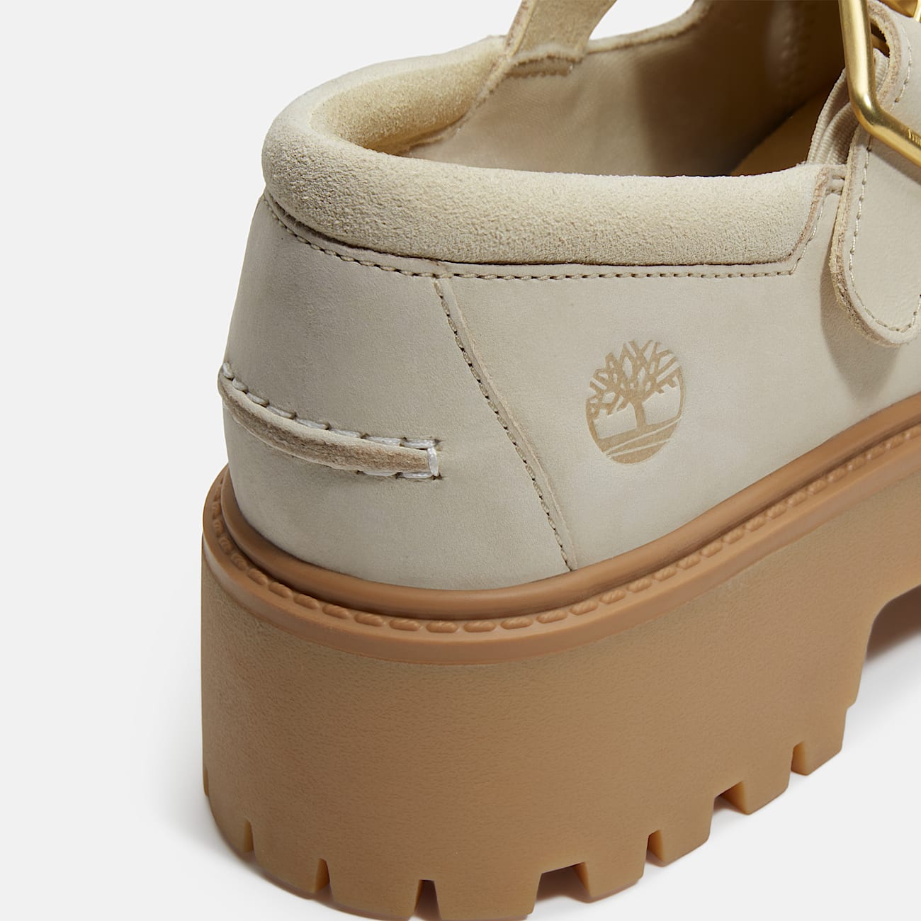 Sapato Plataforma com Fivela Stone Street para Mulher em bege-claro - 8