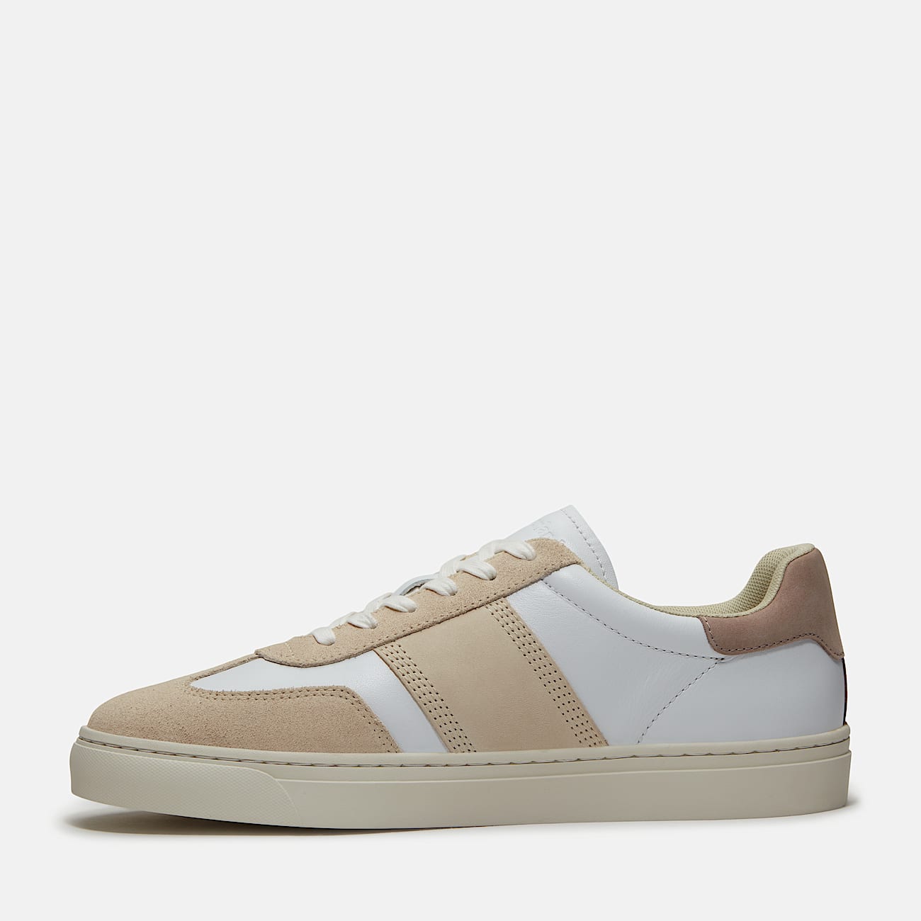 Lisbon Street Trainer for Men in White/Light Beige - 6