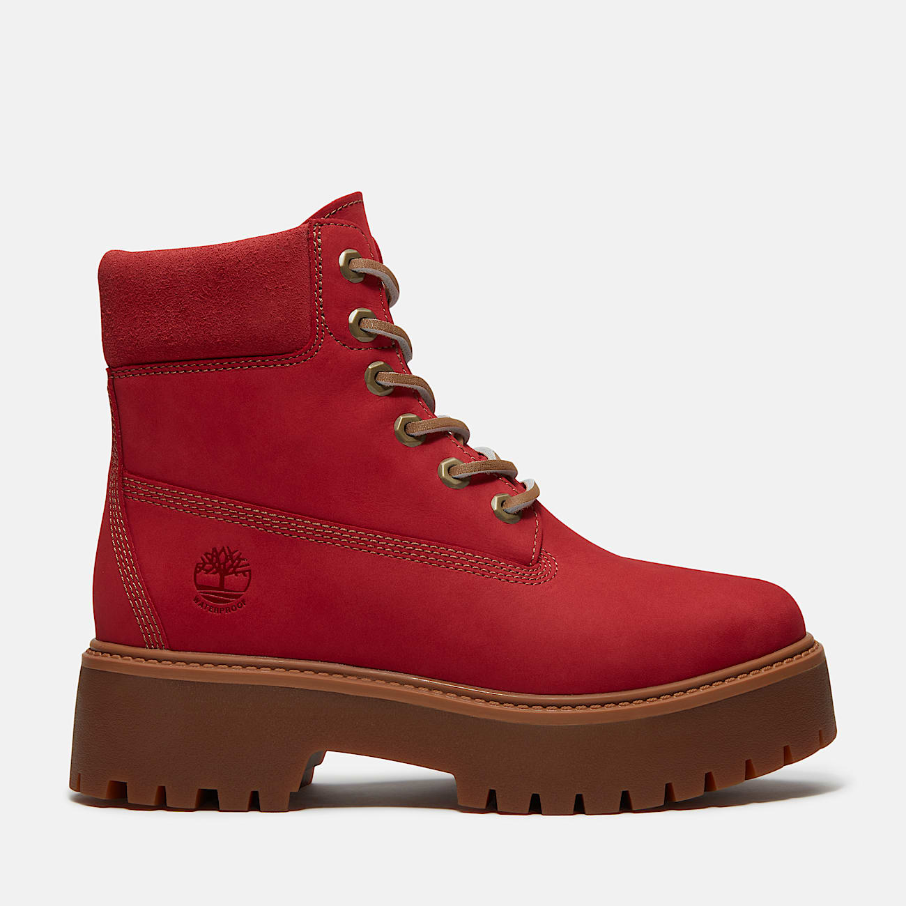 Bota Plataforma Impermeável Stone Street 6-Inch para Mulher em Vermelho - 1