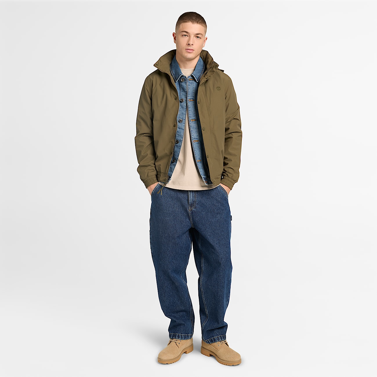 Waterproof Bomber for Men in Green TBL Green ALT2