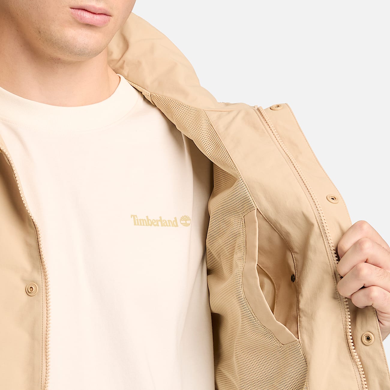 Waterproof Bomber for Men in Beige - 4