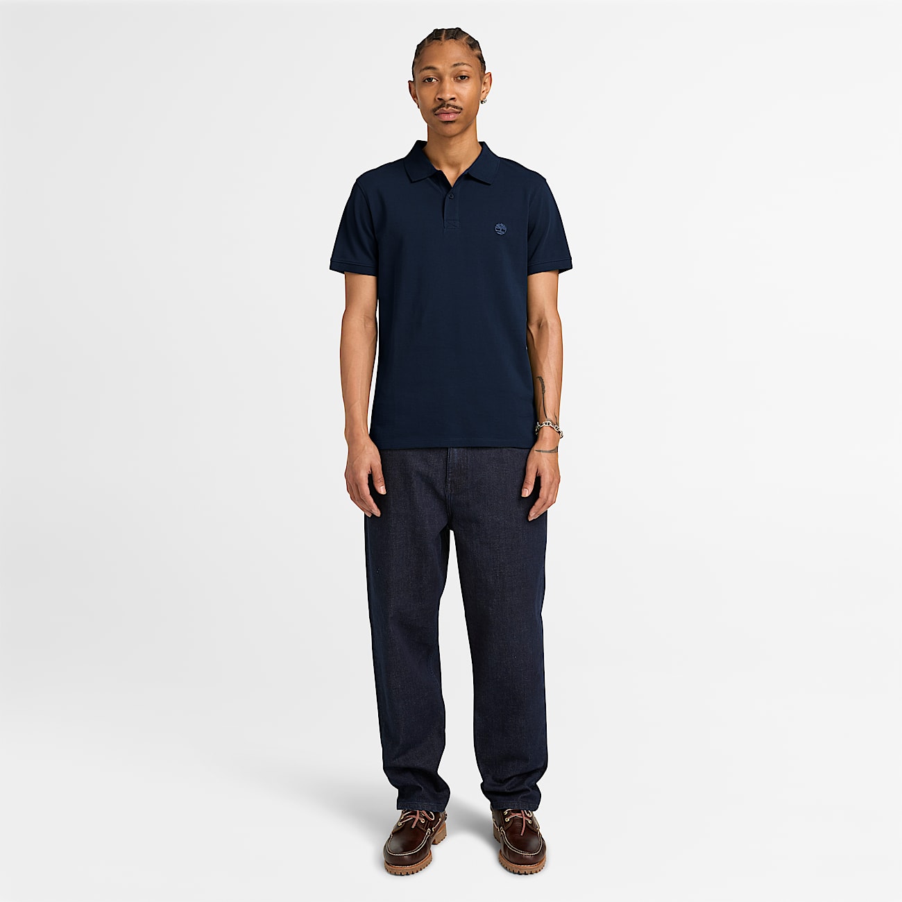 Millers River KurzarmPolohemd aus Stretchmaterial fr Herren in Dunkelblau TBL Blau ALT2