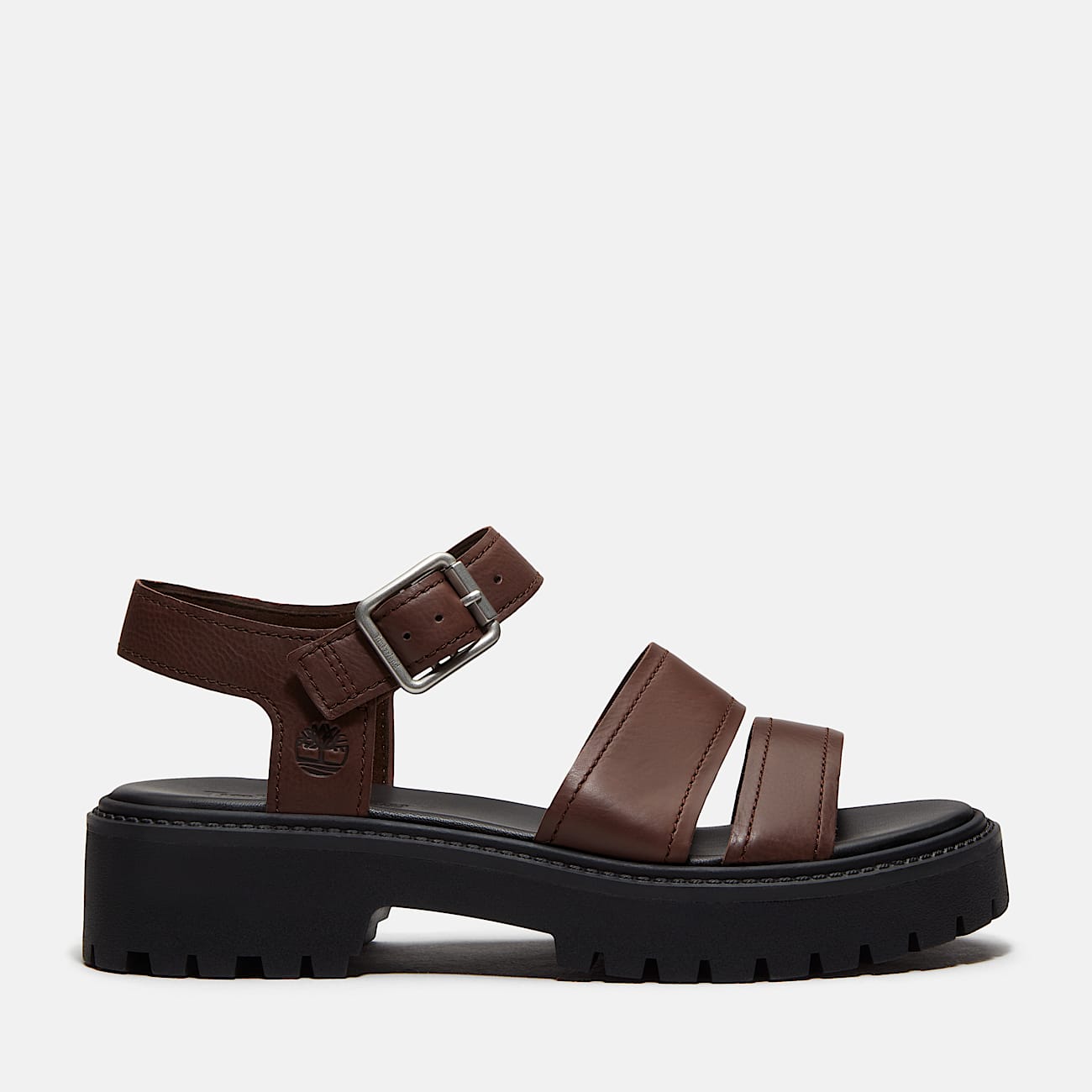 Stone Street Platform Backstrap Sandal for Women in Dark Brown - 1