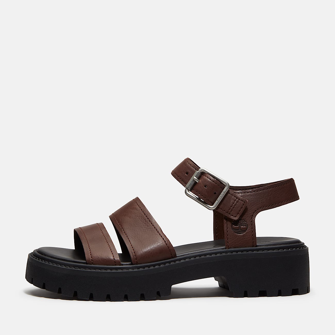 Stone Street Platform Backstrap Sandal for Women in Dark Brown - 8