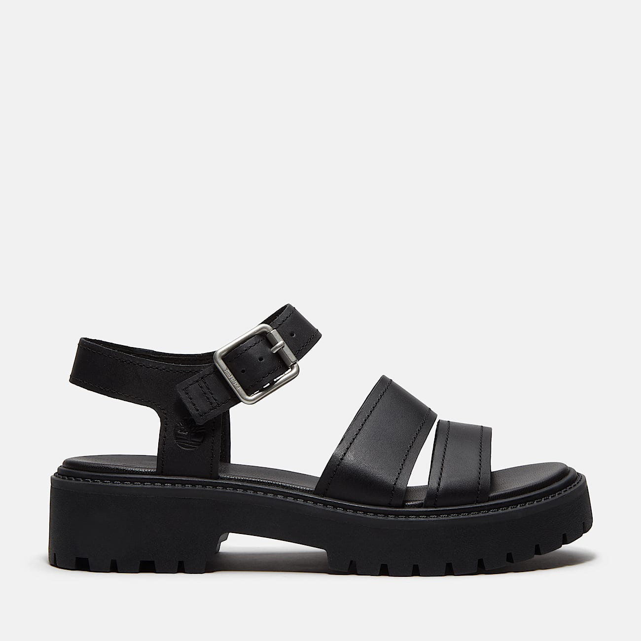 Stone Street Platform Backstrap Sandal for Women in Black - 1