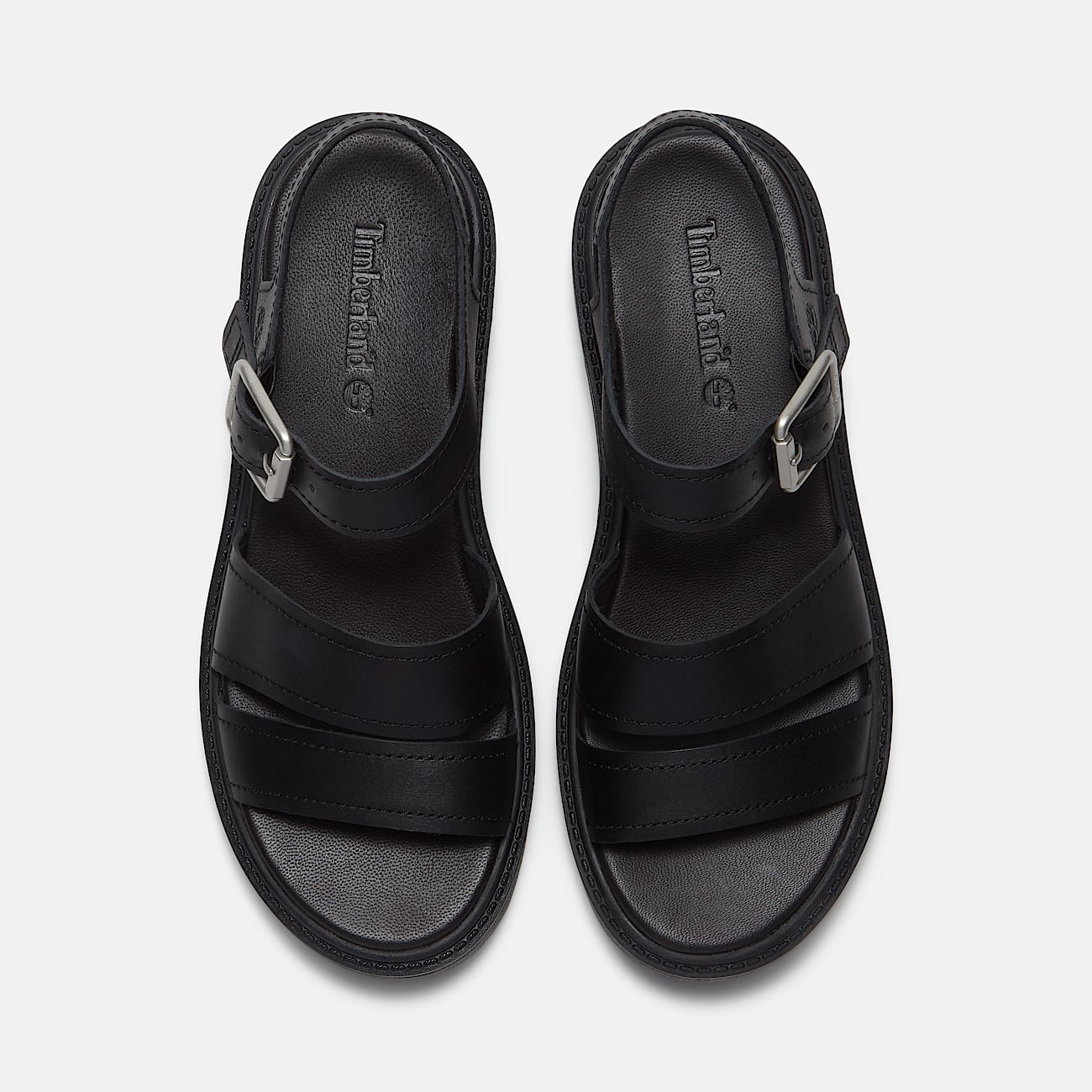 Stone Street Platform Backstrap Sandal for Women in Black - 2