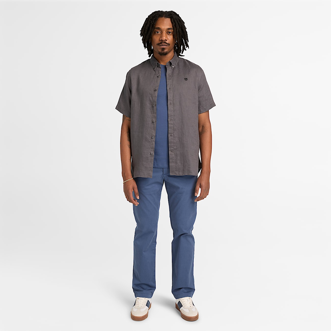 Claremont Chinohose aus Twill mit geradem Bein fr Herren in Dunkelblau TBL Blau ALT2