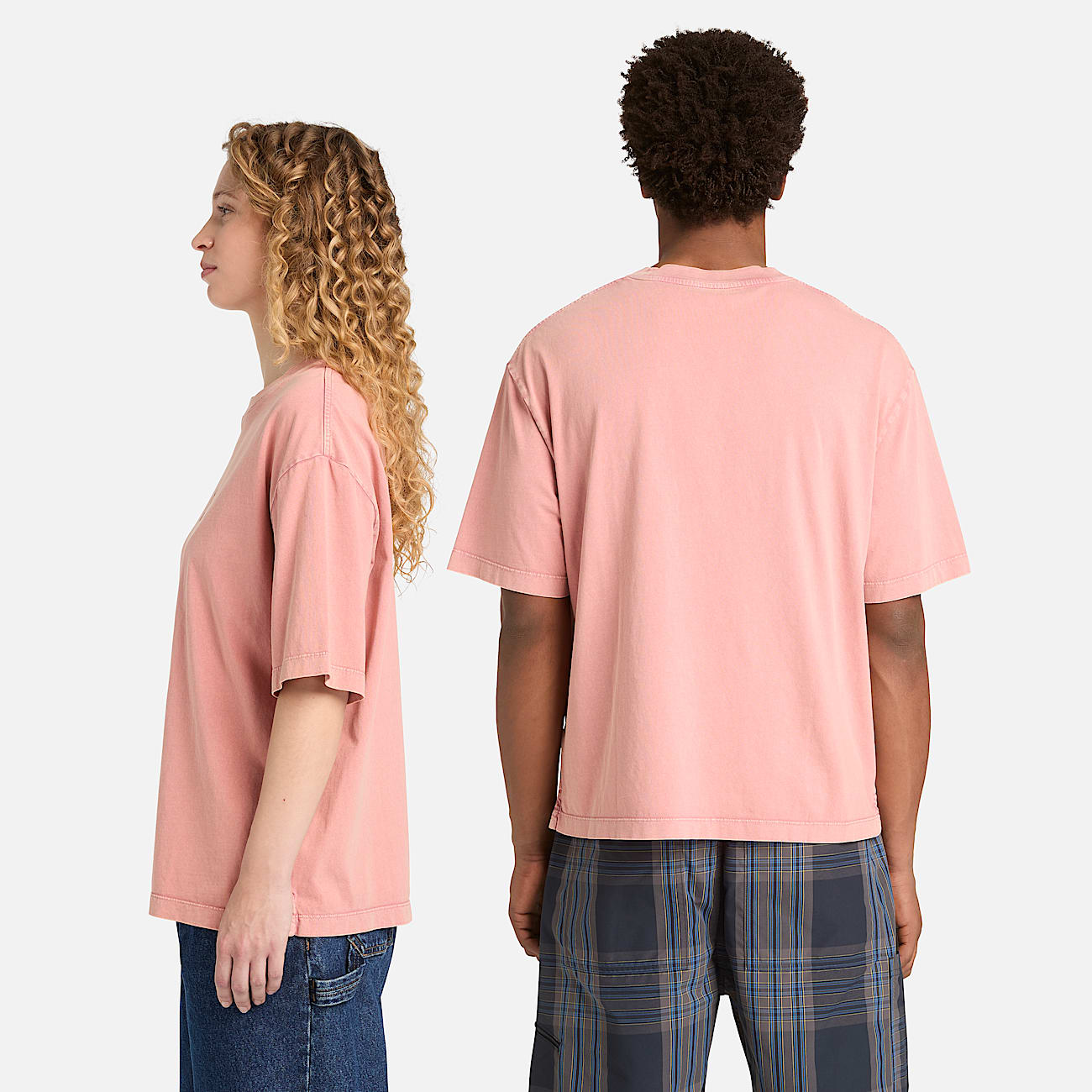 All Gender Sunwashed Embroidered Logo TShirt in Pink TBL Pink ALT2