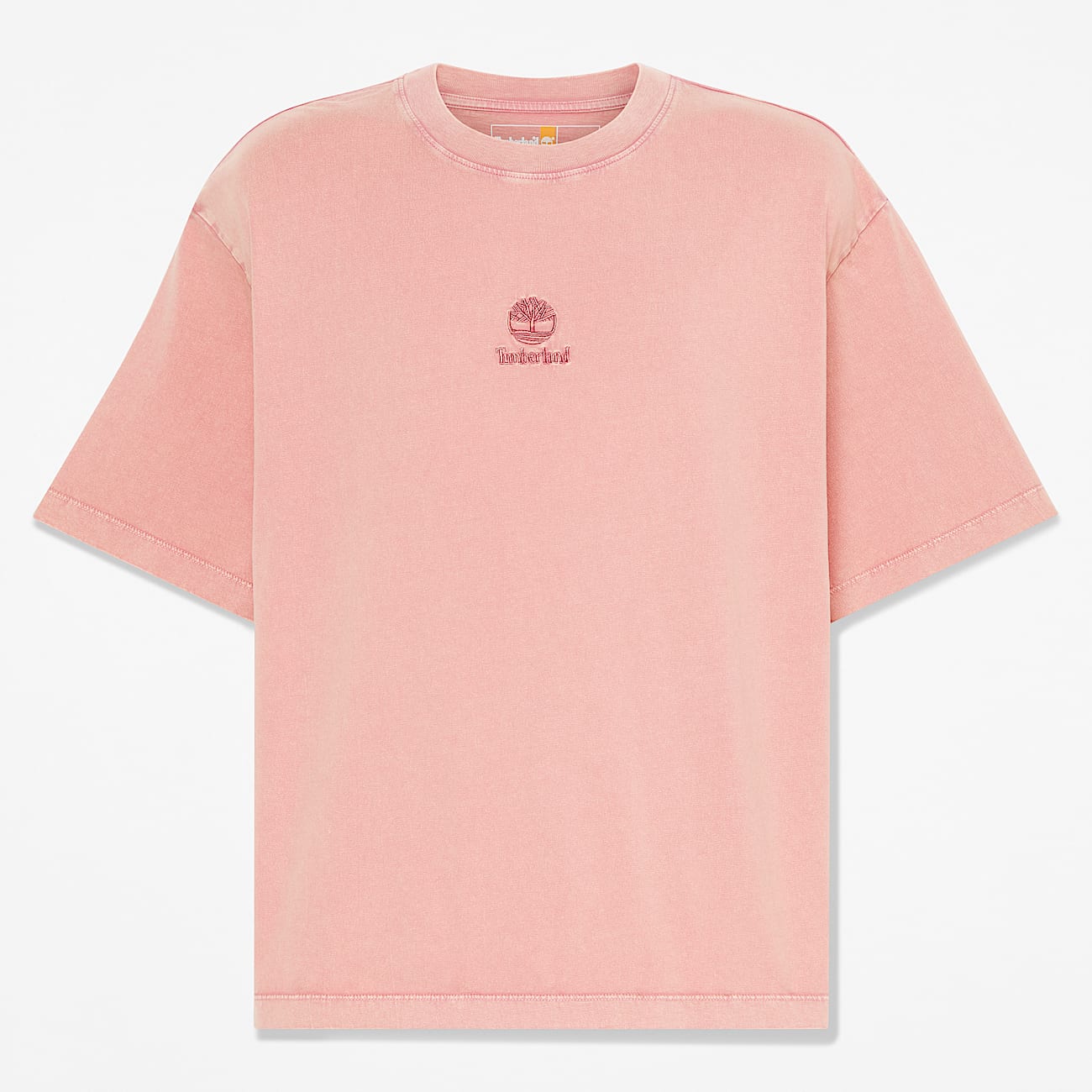 All Gender Sunwashed Embroidered Logo TShirt in Pink TBL Pink HERO