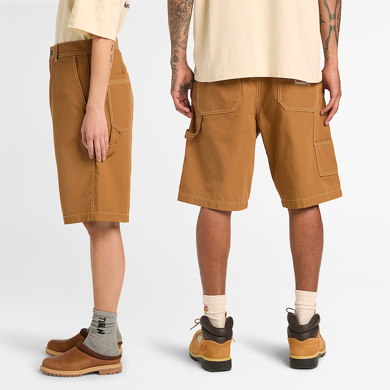 All Gender Washed Duck Canvas Carpenter Short in Dark Yellow TBL Yellow ALT2