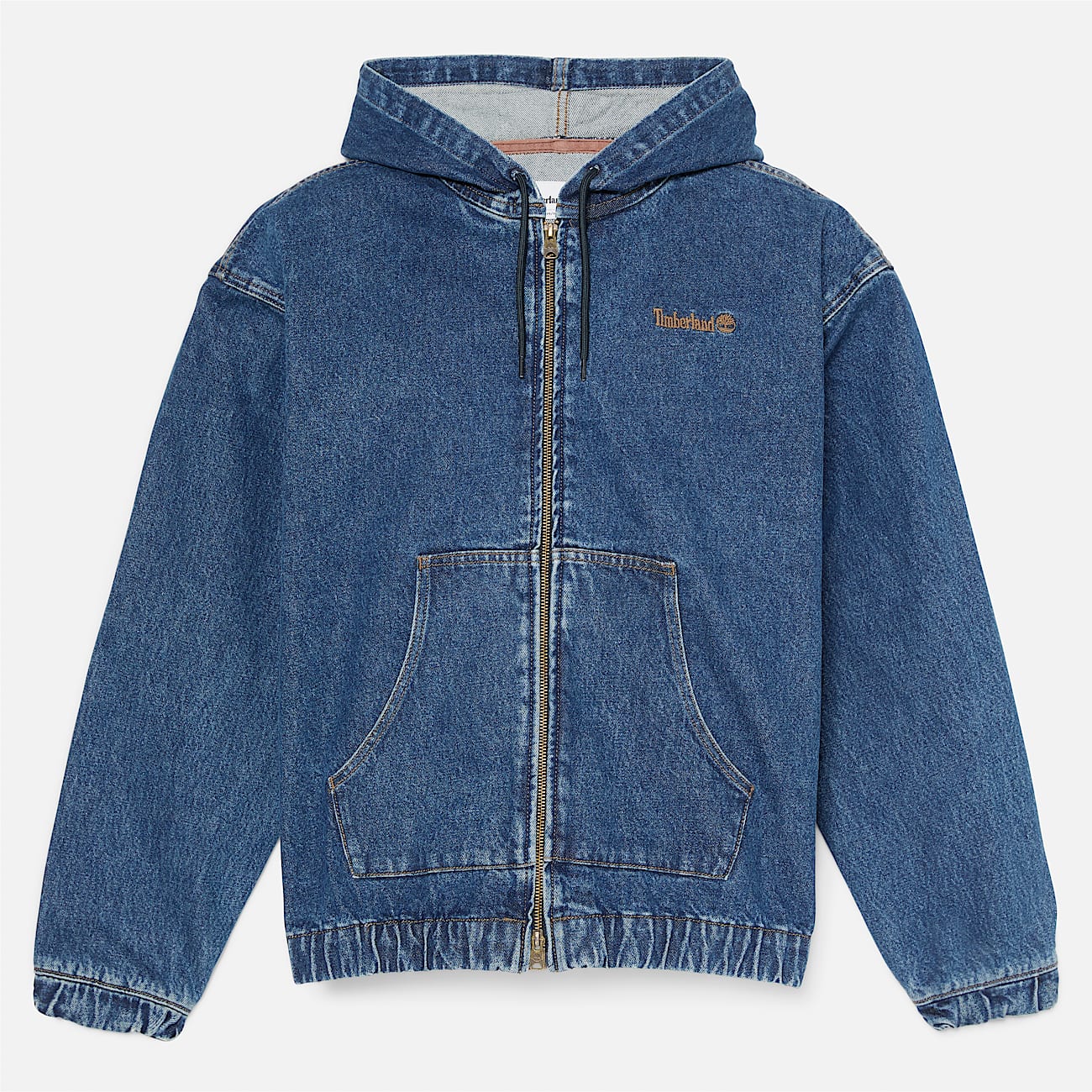 All Gender Denim FullZip Hooded Bomber in Blue TBL Blue HERO