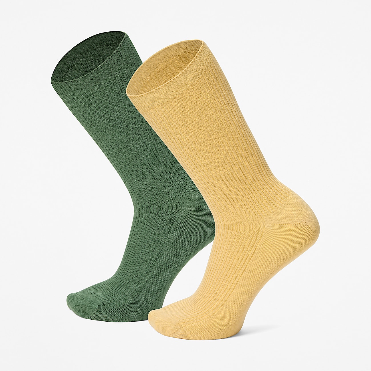 Lightweight 2-Pack Rib Crew Sock in Dark Green - 1