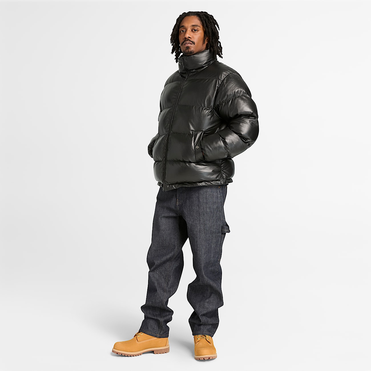 Doudoune en cuir Welch Mountain pour homme en noir TBL noir ALT2