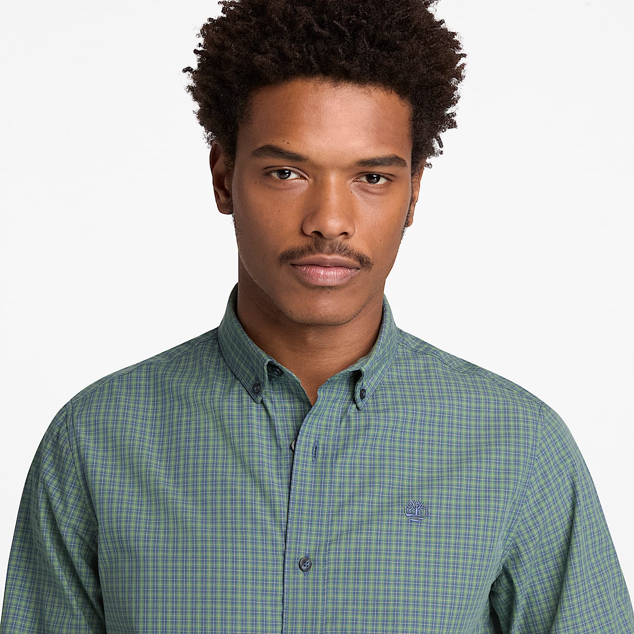 Micro Plaid PopelineHemd fr Herren in Dunkelgrn TBL Grn ALT3