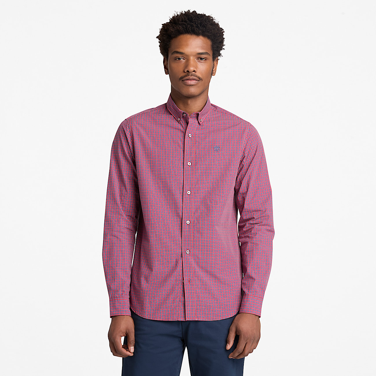 Micro Plaid PopelineHemd fr Herren in Rot TBL Rot ALT1