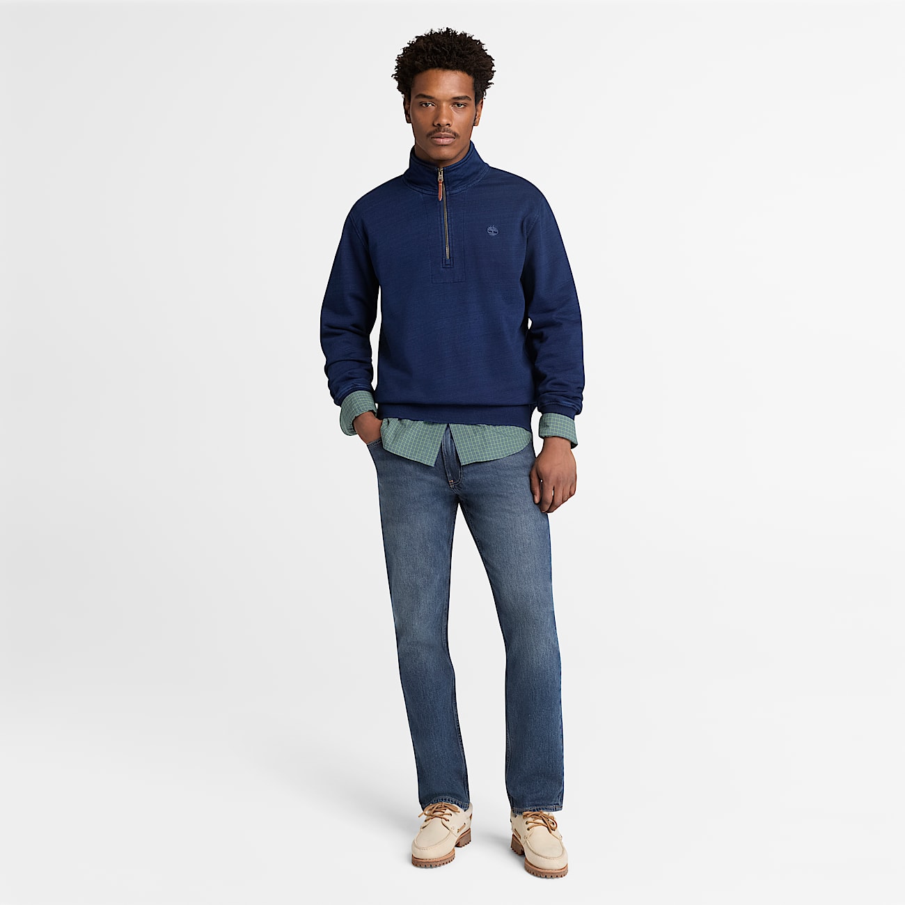 Micro Plaid PopelineHemd fr Herren in Dunkelgrn TBL Grn ALT2