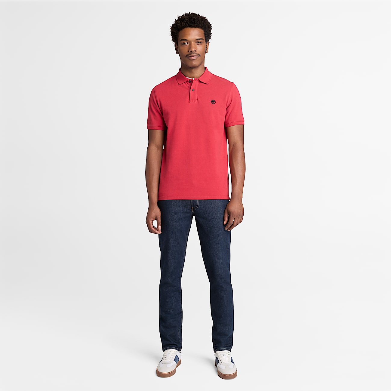 Millers River Short-Sleeve Pique Polo Shirt for Men in Red - 3
