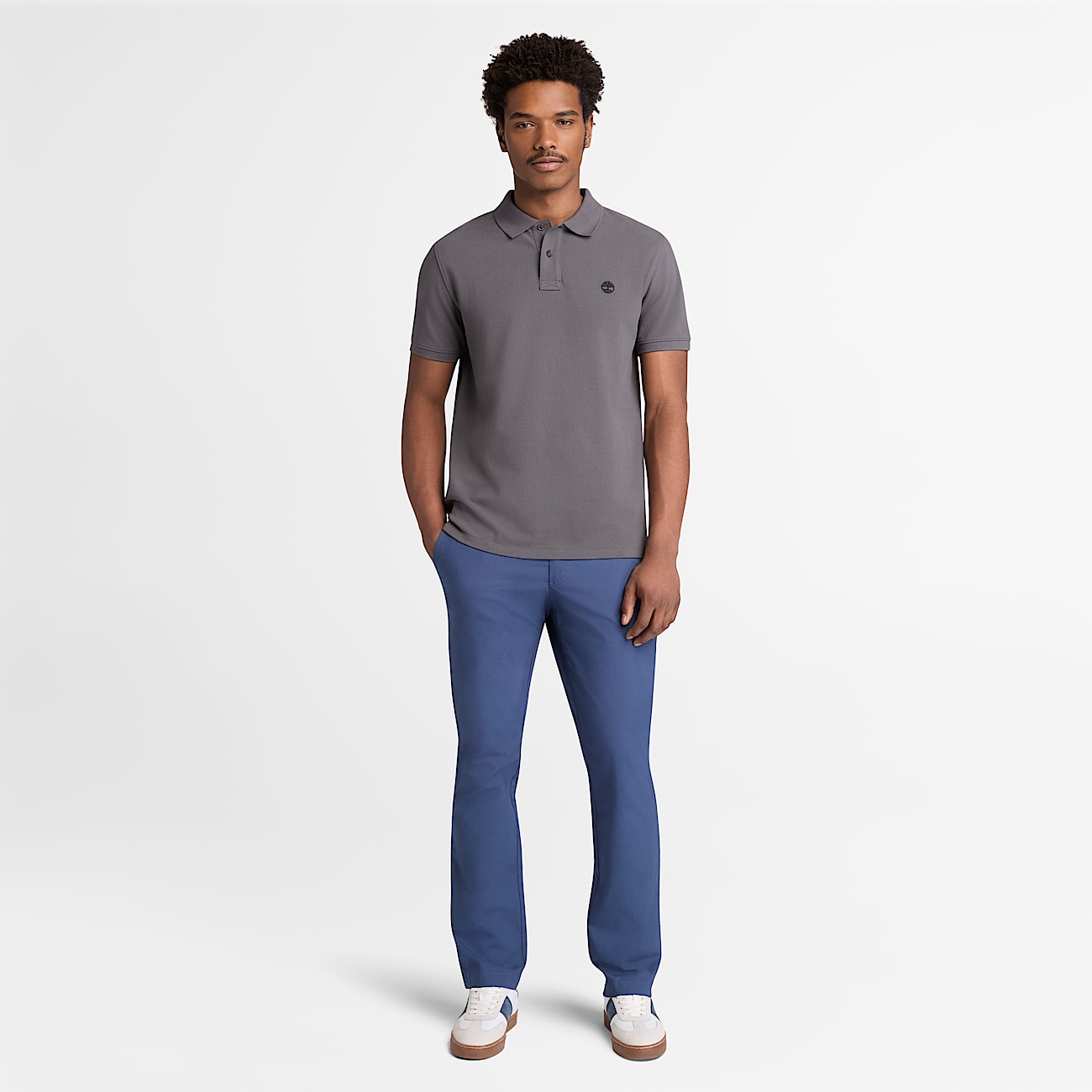 Polo de manga corta en piqu Millers River para hombre en gris oscuro TBL gris ALT2