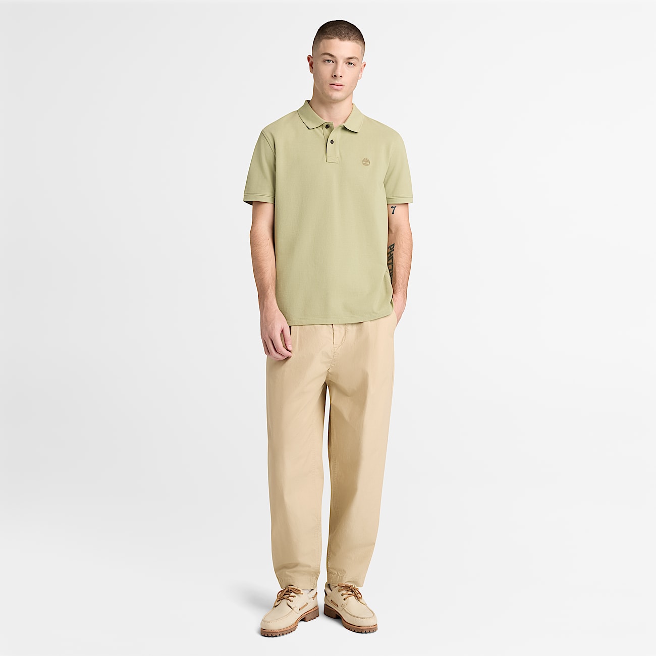 Millers River Short-Sleeve Pique Polo Shirt for Men in Green - 3