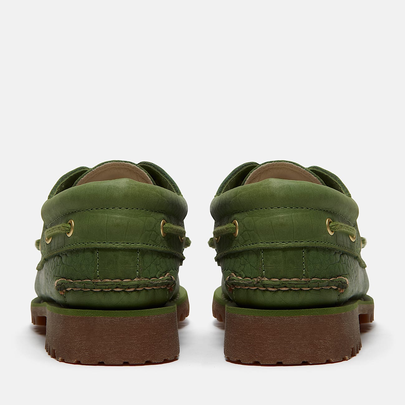 Timberland Authentic 3Eye Lug Handsewn Boat Shoe for Men in Green TBL Green ALT5