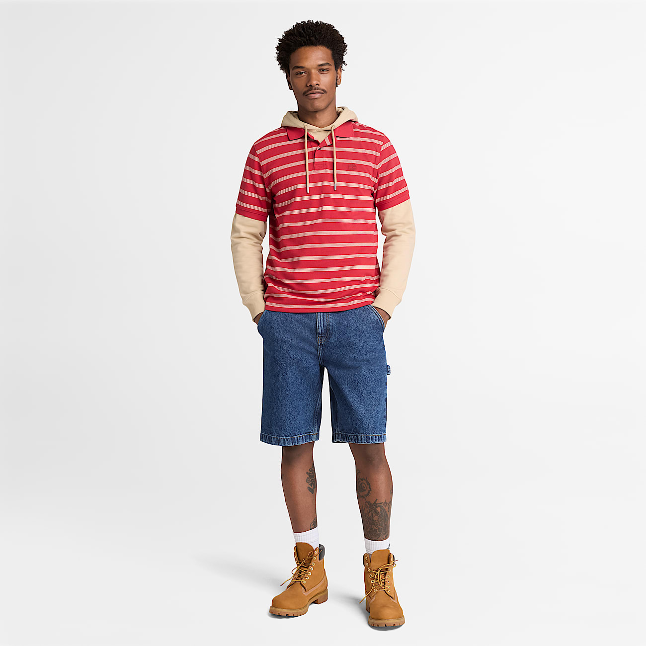 Millers River KurzarmPolohemd mit Streifen fr Herren in Rot TBL Rot ALT2