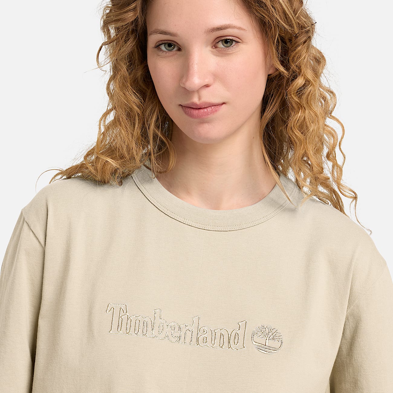 Camiseta de manga corta Lush para mujer en beis TBL beis ALT3