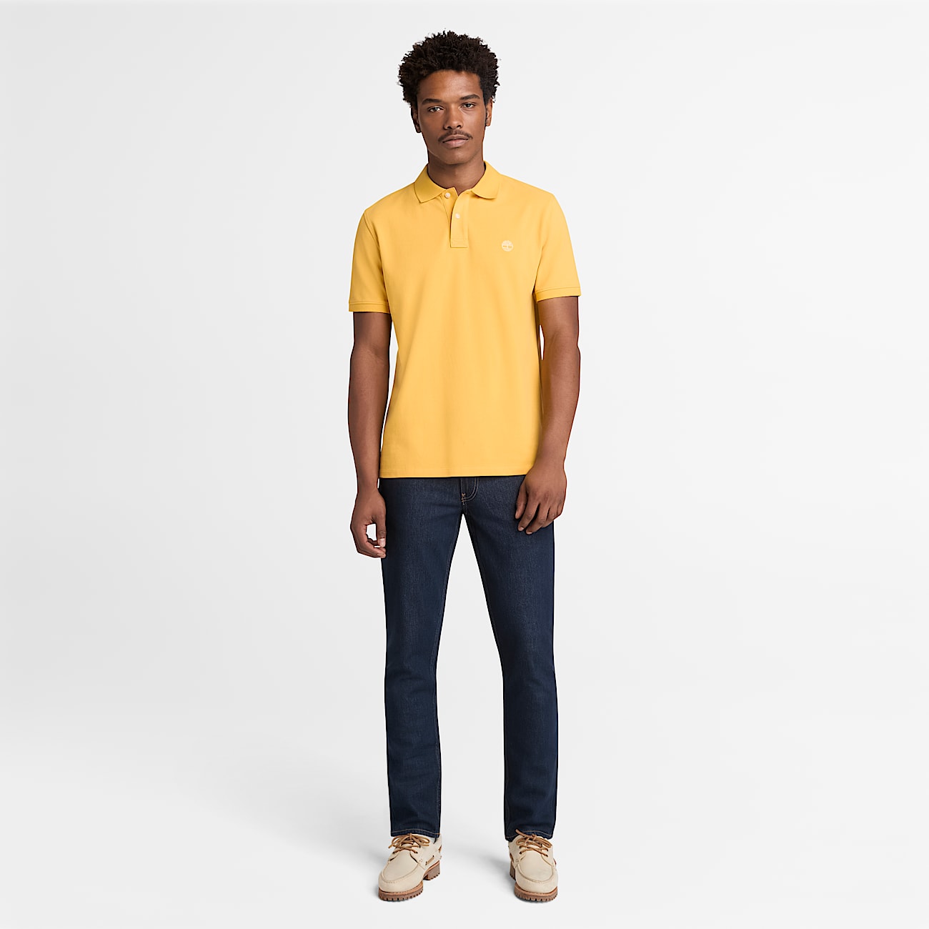 Millers River Short-Sleeve Pique Polo Shirt for Men in Yellow - 3