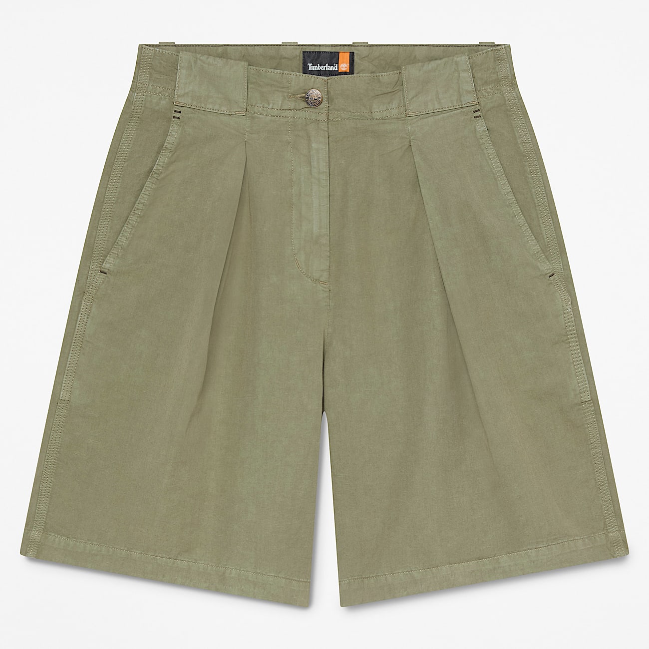 Bermudas de lino y algodn para mujer en verde TBL verde HERO
