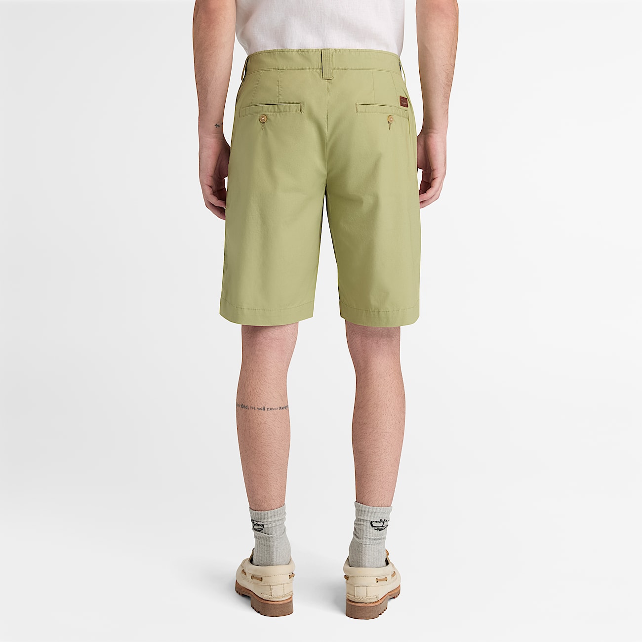 Claremont Poplin Chino Short for Men in Green TBL Green ALT8