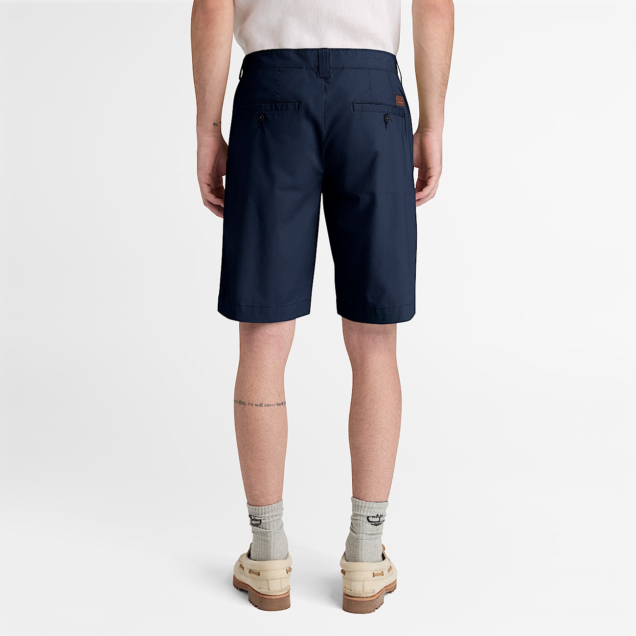 Claremont Poplin Chino Short for Men in Dark Blue TBL Blue ALT8