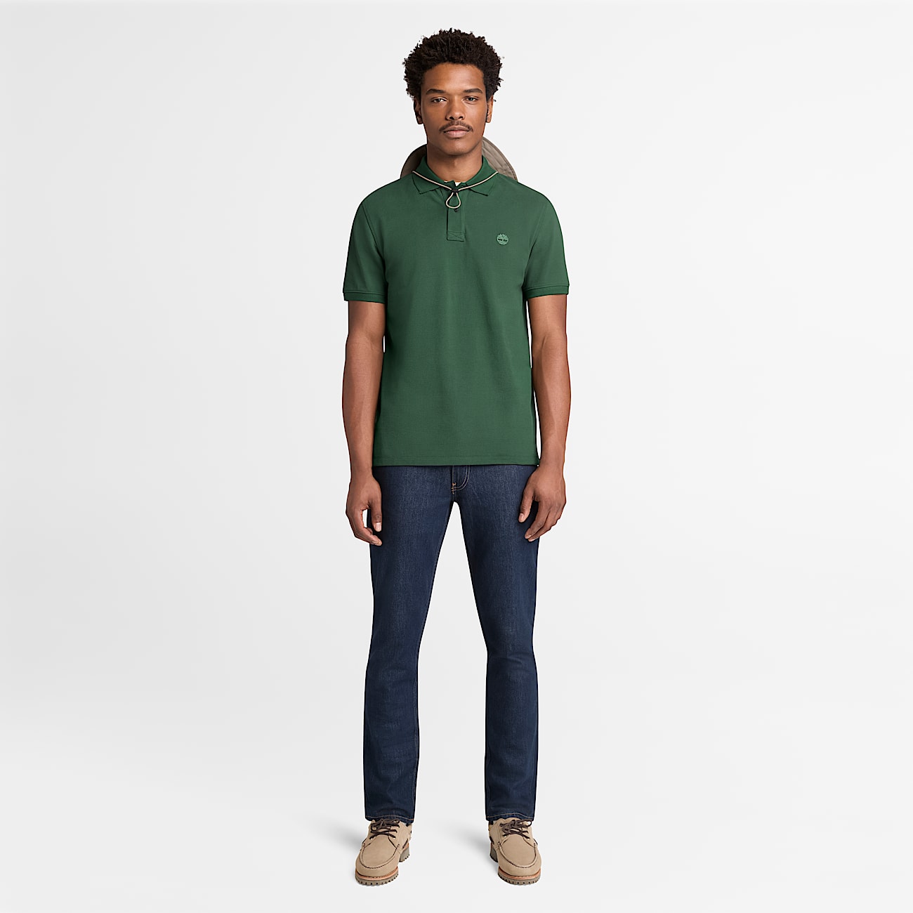 Millers River Short-Sleeve Pique Polo Shirt for Men in Dark Green - 3