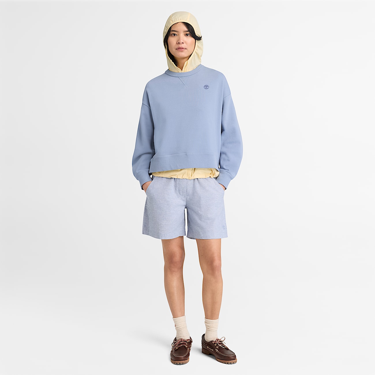 Shorts aus Leinenmischgewebe fr Damen in Blau TBL Blau ALT2