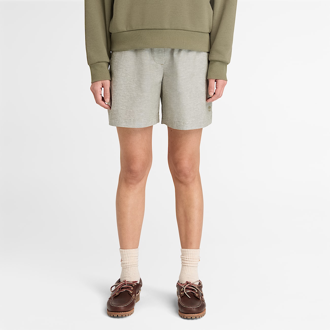 Linen Blend Short for Women in Green TBL Green ALT1