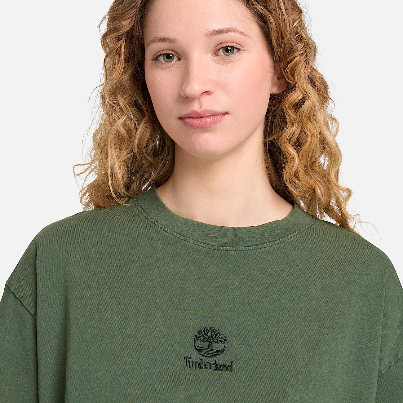 All Gender Sunwashed Embroidered Logo TShirt in Dark Green TBL Green ALT4
